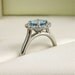Classic Halo-Style Aquamarine & Diamond Engagement Ring in 14K White Gold
