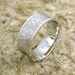 Custom Made Concave Finger Print Wedding Ring in 14K White Gold with Matte Finish Size 8.5/8mm