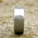 Custom Made Concave Finger Print Wedding Ring in 14K White Gold with Matte Finish Size 8.5/8mm