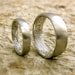 Personalized Finger Print Wedding or Anniversary Bands in Platinum with Rounded Ring Profiles and Satin Finish Size 11/7mm & 6.5/4mm