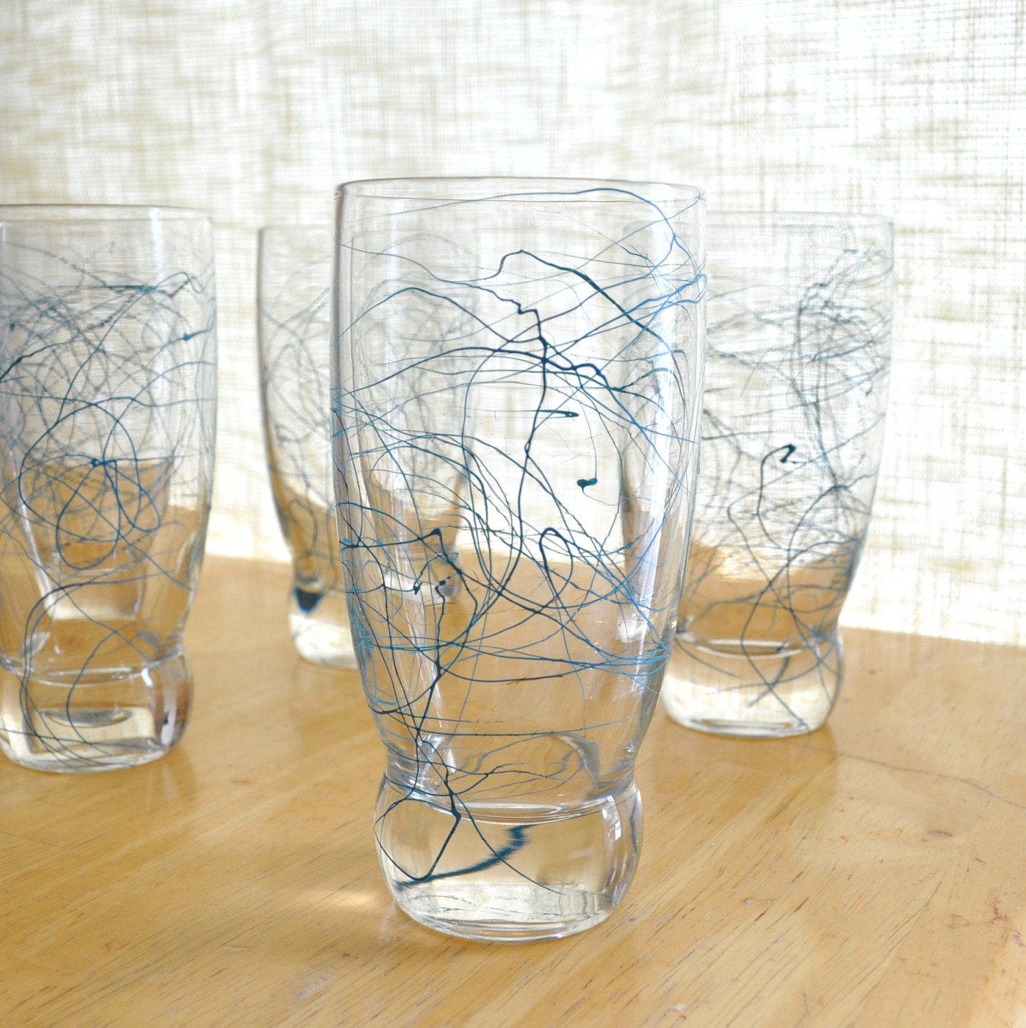 eva zeisel prestige tall glasses by federal glass - set of six