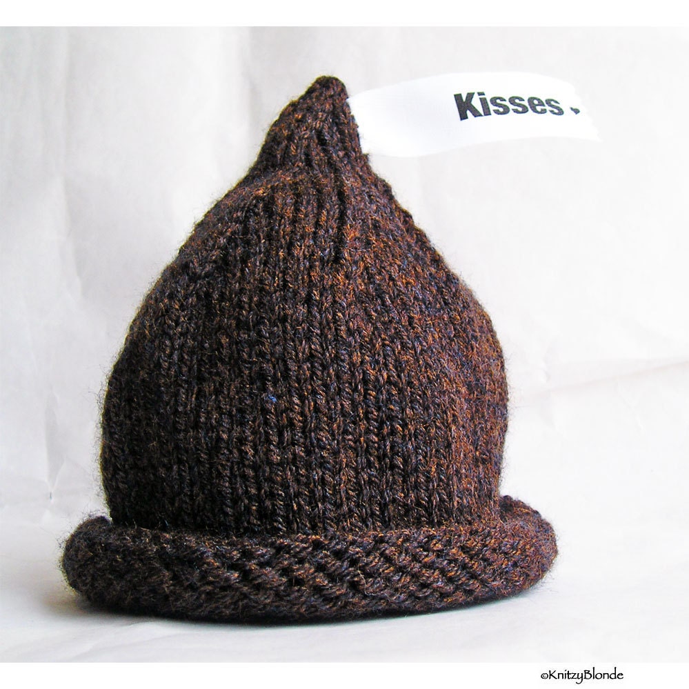 Chocolate Kiss Baby Hat, Photo Prop, Hershey's Kisses, Soft Vegan Baby Yarn, Custom Sized for You