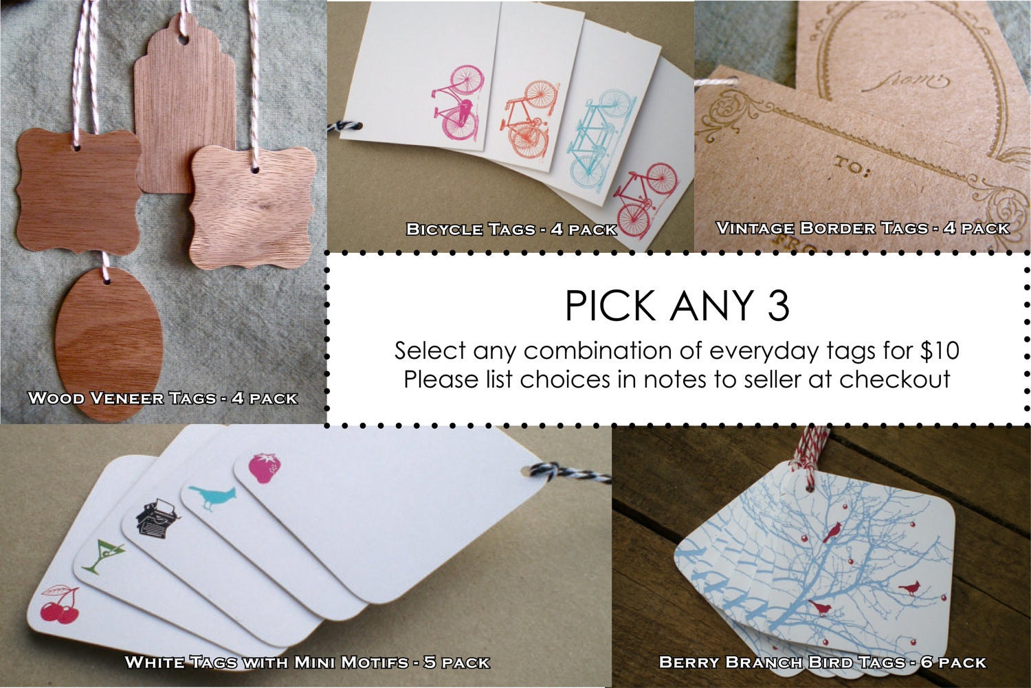 SALE - Gift Tags - PICK ANY 3