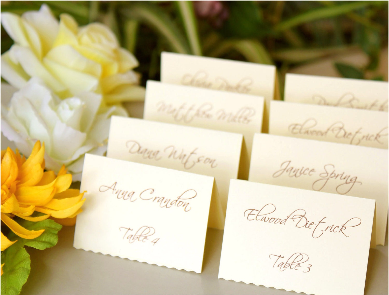 Wedding Place cards - tented escort cards, wedding decoration elegant - SET OF 50