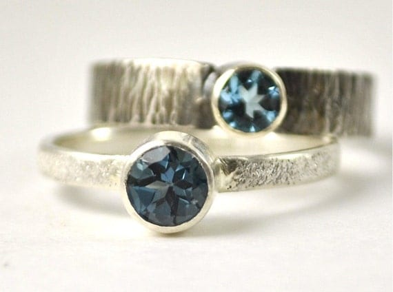 London Blue Topaz Sterling Silver Handmade Ring by
DalkullanJewelry