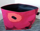 Handmade Marimekko Red Purple Unikko swim, lunch, toiletry, storage, baby pouch from Finland, big