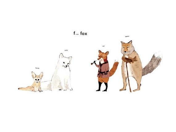 F is for Fox Print
