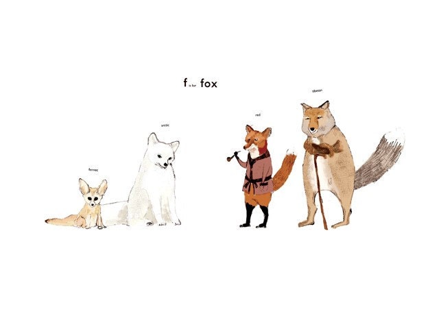 F is for Fox Print
