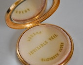 1960s 70s Elizabeth Arden Invisible Veil Shade 3 Textured Gold Vintage Compact