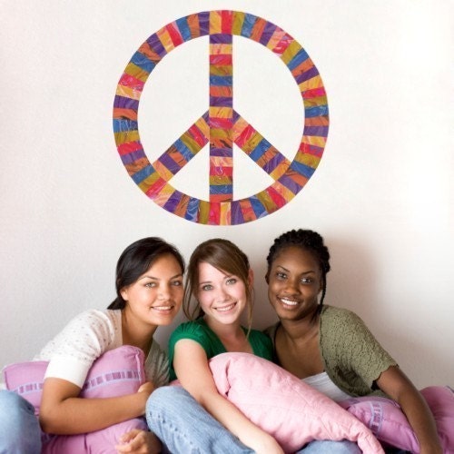 Peace Sign Movable Mural Decal- repositionable