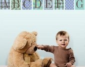 Alphabet Blocks Turquoise, Purple and Brown Wall Decals (Repositionable)