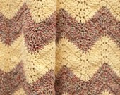 Yellow & Red/Gray Ripple Afghan