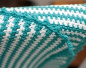 Tiny Teal & White Afghan