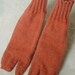 Orange Wool Hand Knit Tabi Socks - Large