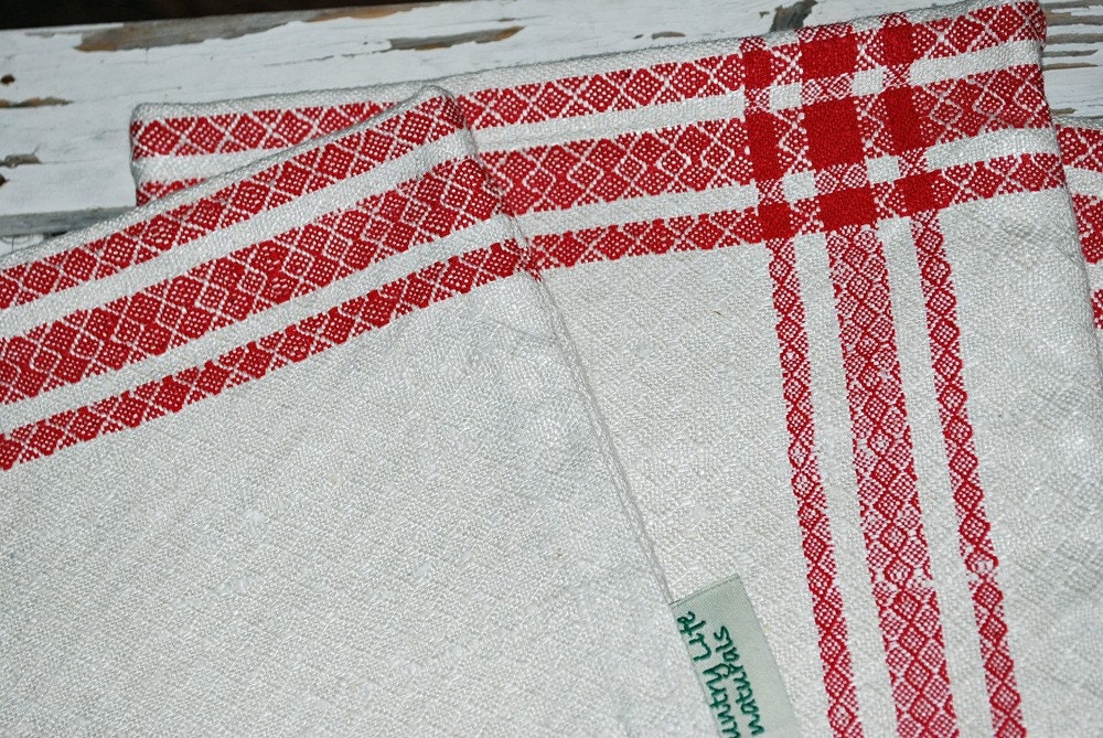 Country Charm Collection---Organic Vintage Linen Towel Sandwich Bag