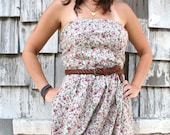 SALE Sweet Peony Strapless Dress