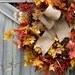 FULL 30" Fall Leaf Wreath with Burlap Bow