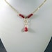 Ruby Infinity Necklace- Gold Filled, Hammered Wire