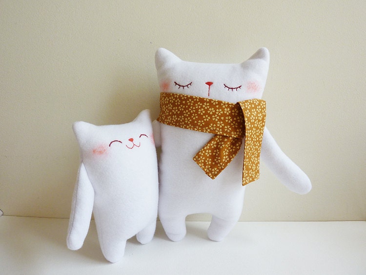 Cat Plush - Mr.White and Baby - Etsy Project Embrace
