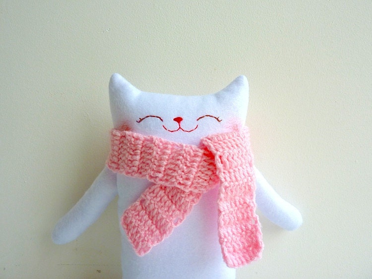 RESERVED FOR Melissa - Smiling Mr.White with Scarf - Etsy Project Embrace