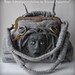 MEDUSA Gorgona Satchel Gladstone, Doctors Bag, Felted, Meduse Head, Detachable handles, Antique Bronze Hardware, Australia merino,2012