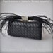 CLEARANCE Clutch, Purse Leather Italian Black Lambskin, intrecciato, Luxury, VENETO 1 TianaCHE