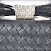 CLEARANCE Clutch, Purse Leather Italian Black Lambskin, intrecciato, Luxury, VENETO 1 TianaCHE
