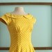 peter pan collar dress with cap sleeves in Yellow polka dot - MARIE Style