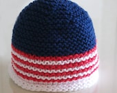 Cotton Knit Baby Cap Veterans Day Newborn yankee doodle dandy- custom order