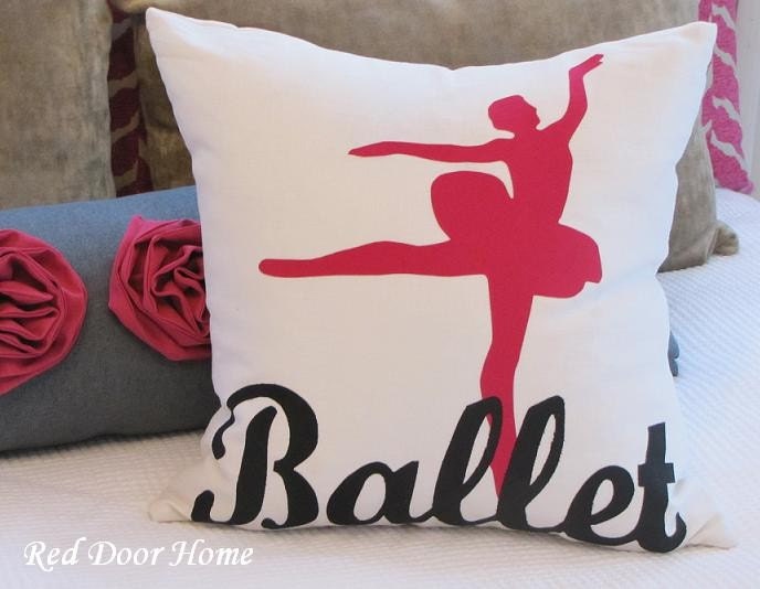 Ballet Dancer Silhouette Pillow