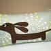Wiener Dog Dachshund Pillow - Doxie in the Dewdrop Garden
