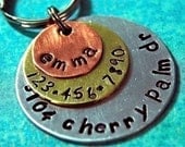 Custom Pet id tag / Multi Metal Triple Layered ALL IN ONE