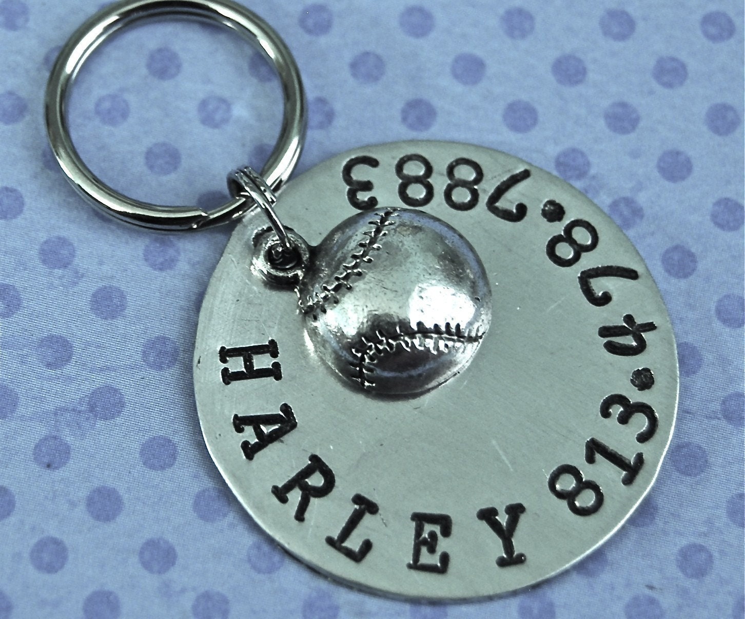 Custom Pet id tag / Play Ball super sturdy aircraft aluminum