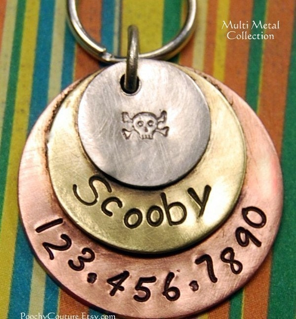 Multi Metals Collection Soldered - NO Jingle Jangle - Pet Id Tag or can be worn as Jewelry by the Human Variety