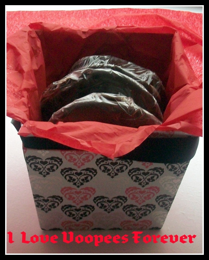 Vegan Chocolate Whoopee Pies with Ripplin Raspberry or Creme Filling Gift Box