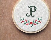 p is for pandemonium ... letter P in cross stitch.