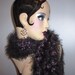 TWILIGHT TIME Goddess Scarf Handmade Hand Knit Fancy Fun Fur  and Moonlight Glitter Knit Together
