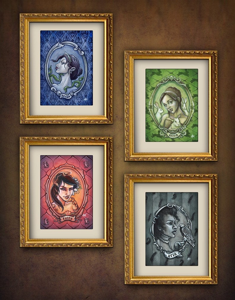 Quattro Elementi - Set of Four Art Prints