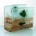 napkin holder,  Fused Glass Earth toning landscape