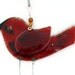 fused glass Wind Chimes,  Suncatcher , red bird