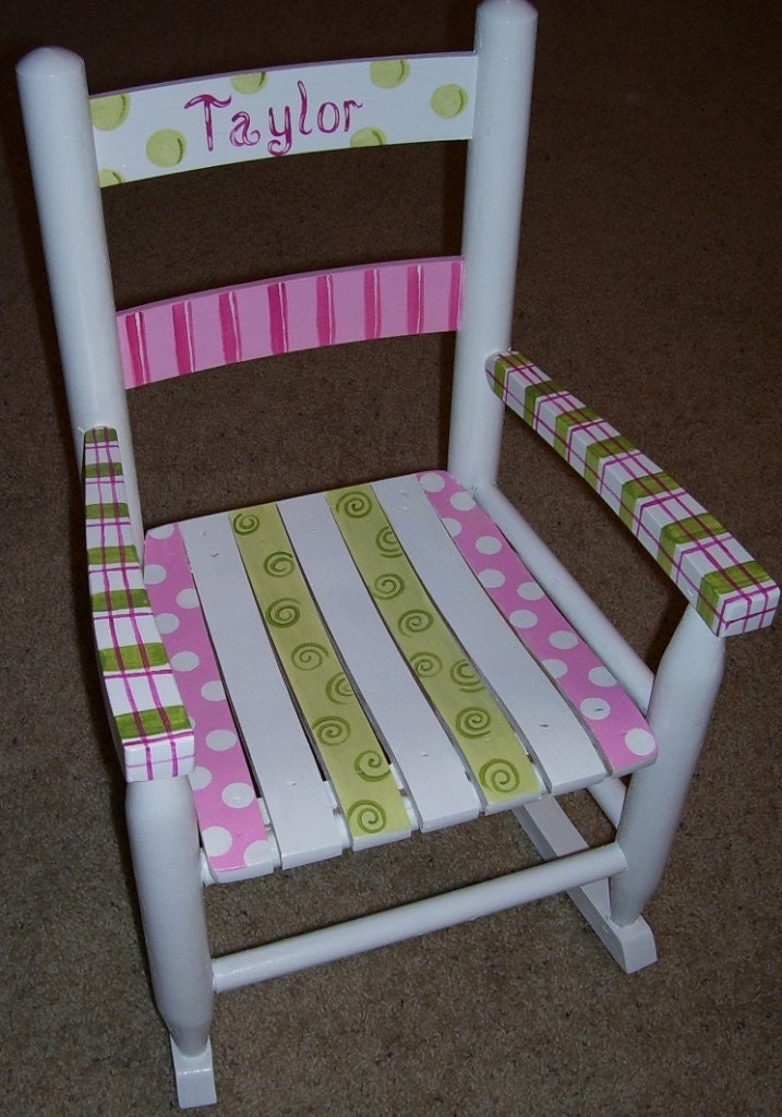 Childrens Rocking Chair. Hand Painted