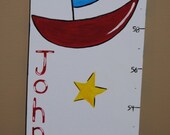 Hand-Painted Canvas Growth Chart.