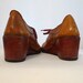 Sale 1970s Wood Heel Shoes // Dazed and Confused Leather Wooden Platform Oxford Sneakers, Sz. 7.5