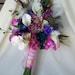 Peacock Wedding Flowers Couture Designed Bridal Bouquet Fuschia Teal Purple silk Orchids Callas wedding accessories
