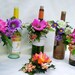 Tropical  Wedding Reception Wine Bottle Centerpieces