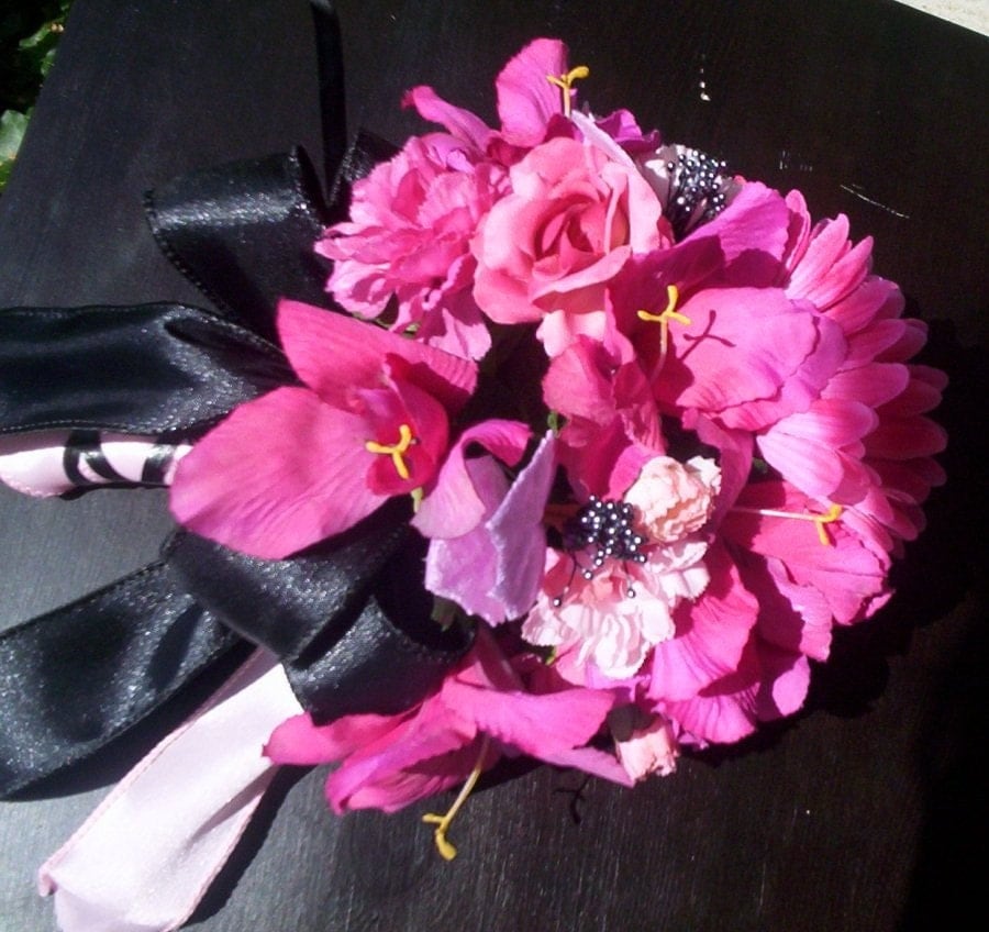 fuschia bridal flowers