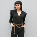 1980s ST JOHN JUMPSUIT / Chic Black Santana Knit Onesie, xs-s