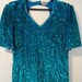 Vintage Sequin Silk Long Dress Size XL