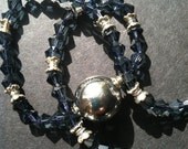 Storm Blue and Silver ,Ball Detail Beaded Necklace