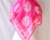 Vintage Silk Scarf, Pink Square